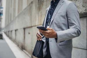man holding phone