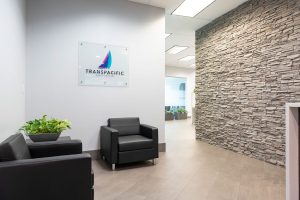 office foyer with sign transpacific realty advisors